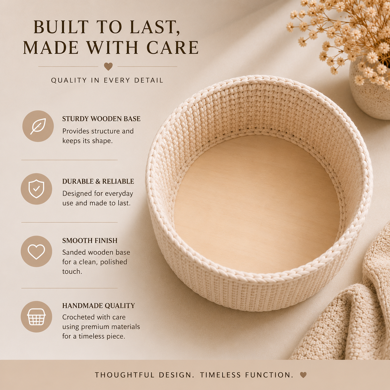 ELARA Bedside Essentials Basket