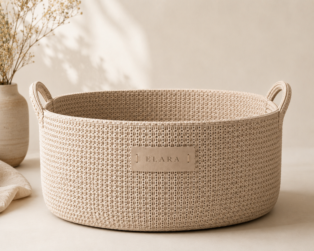 ELARA Handmade Cozy Living Basket