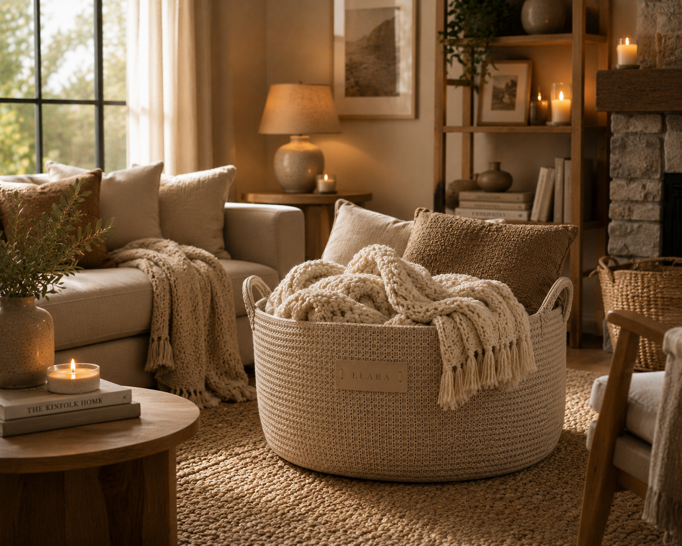 ELARA Handmade Cozy Living Basket