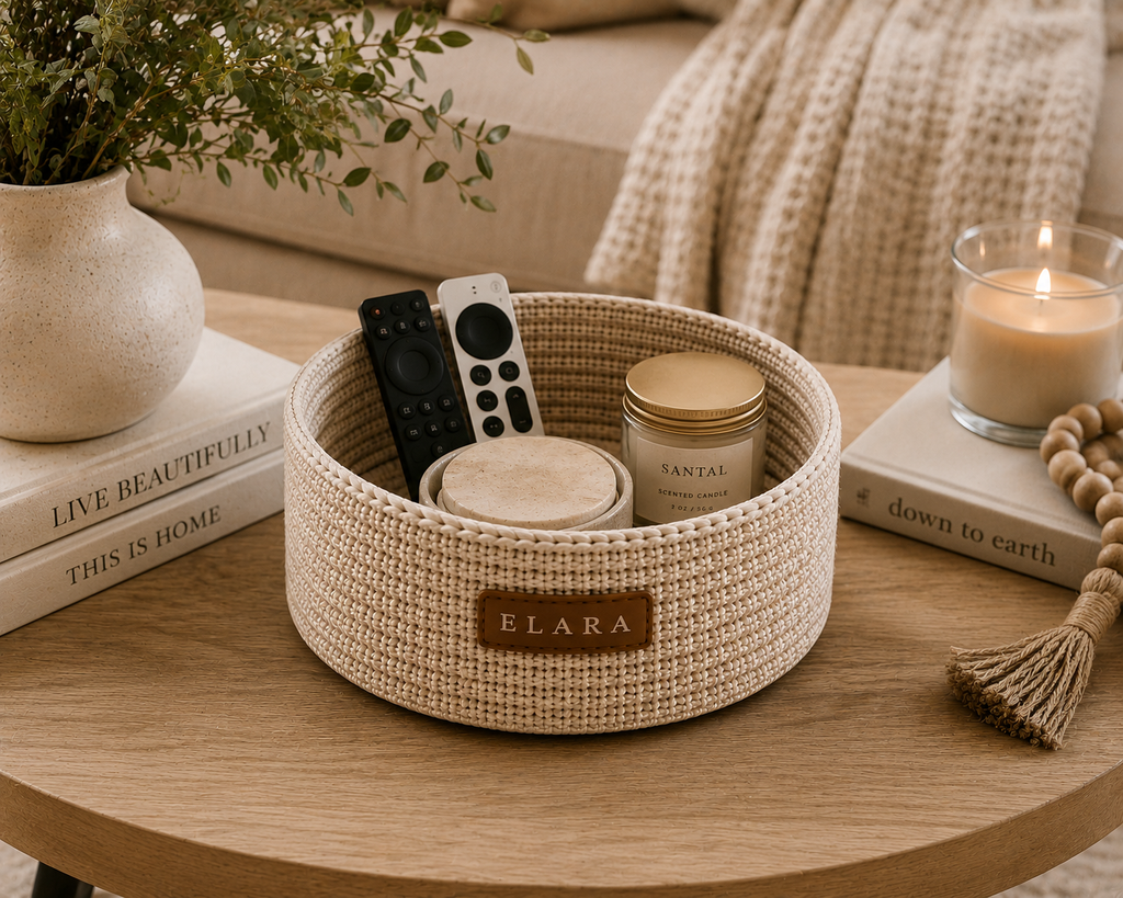 ELARA Coffee Table Catch-All Basket