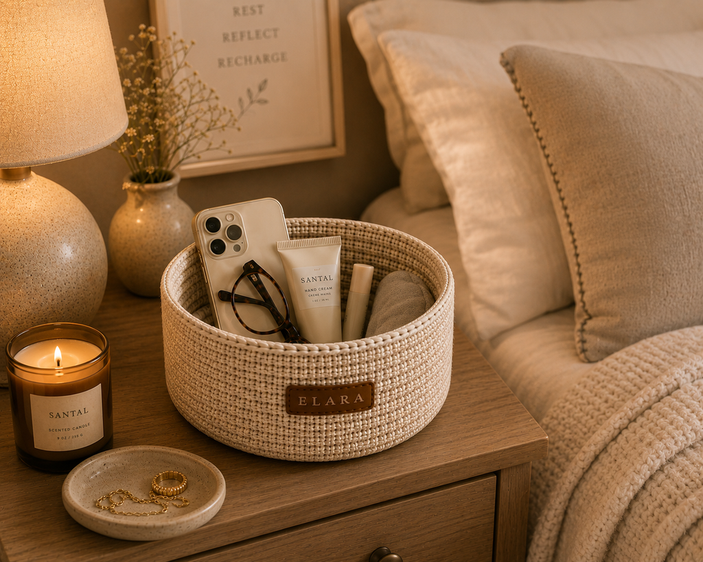 ELARA Bedside Essentials Basket