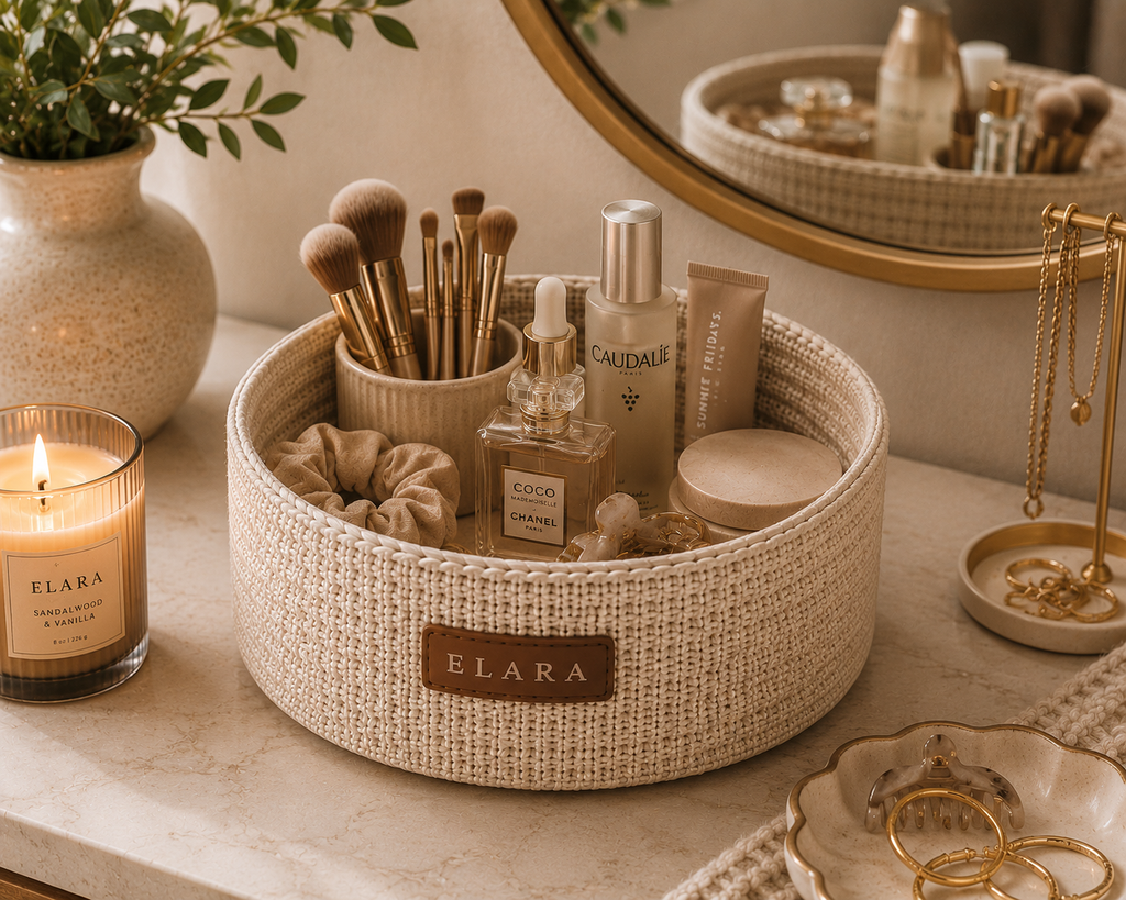 ELARA Coffee Table Catch-All Basket