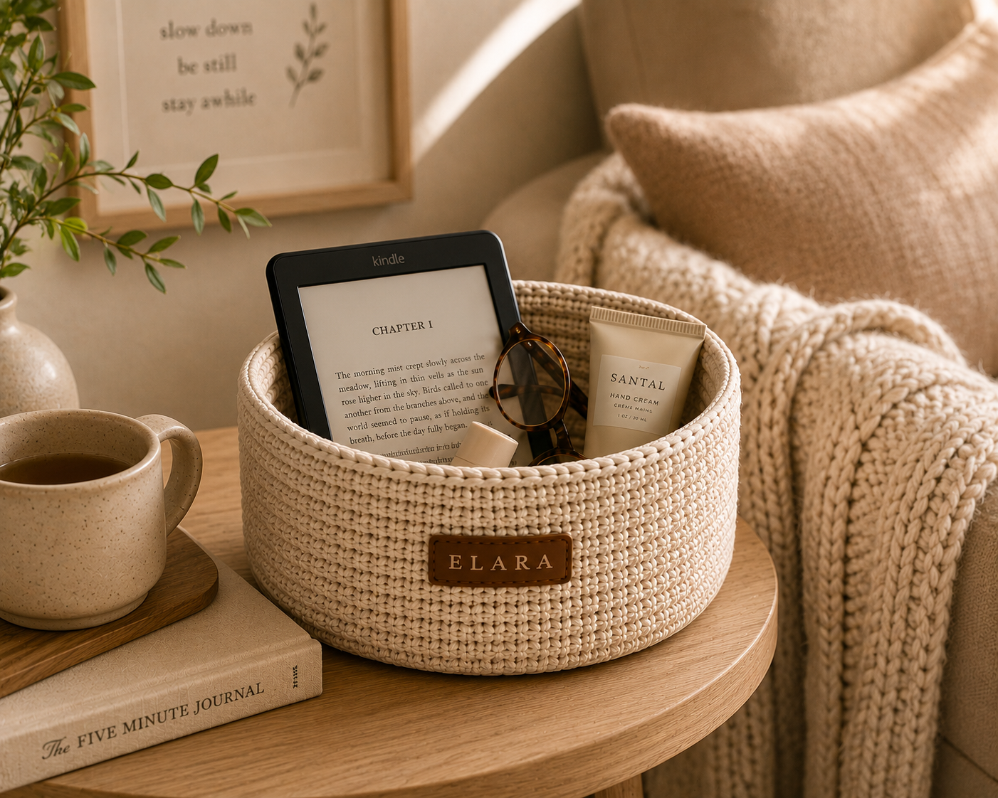 ELARA Bedside Essentials Basket