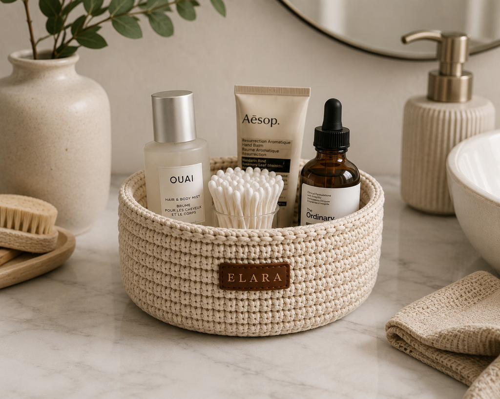 ELARA Oatmeal Catch-All Basket