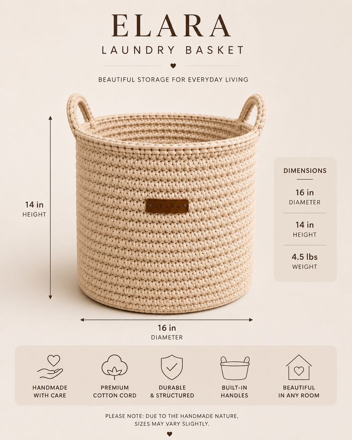 ELARA Laundry Basket