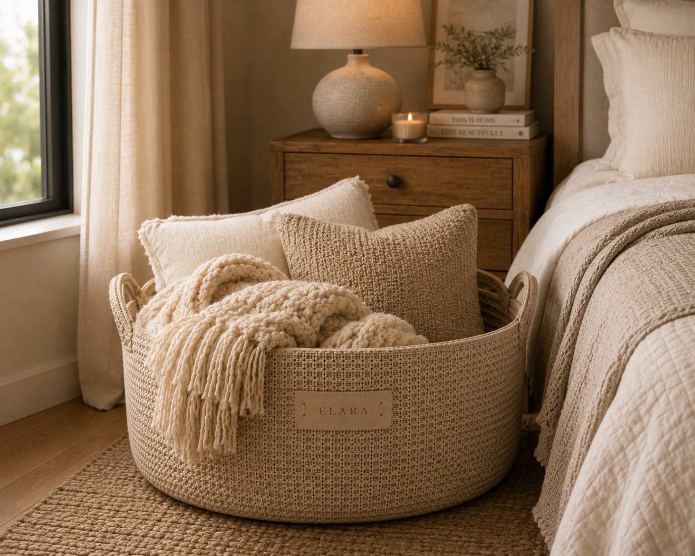 ELARA Handmade Cozy Living Basket