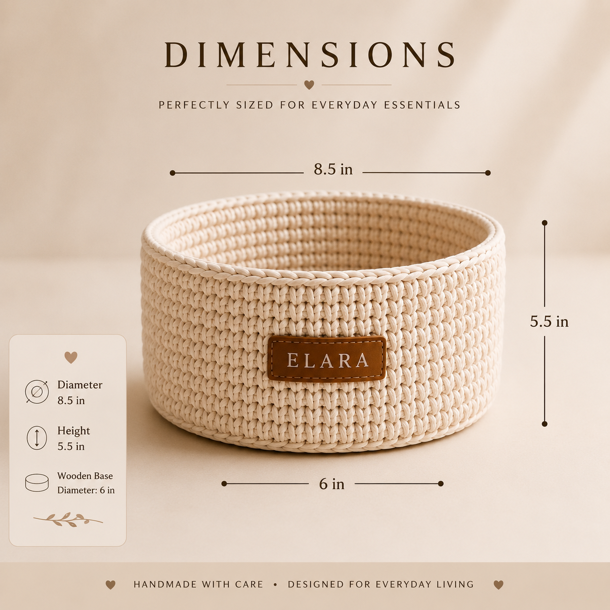 ELARA Bedside Essentials Basket
