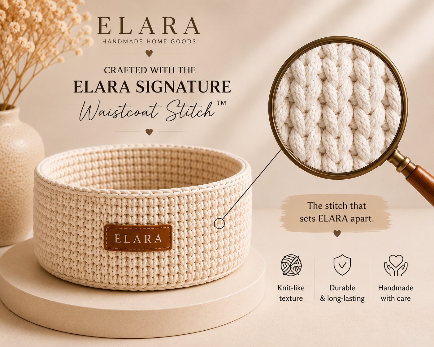ELARA Bedside Essentials Basket