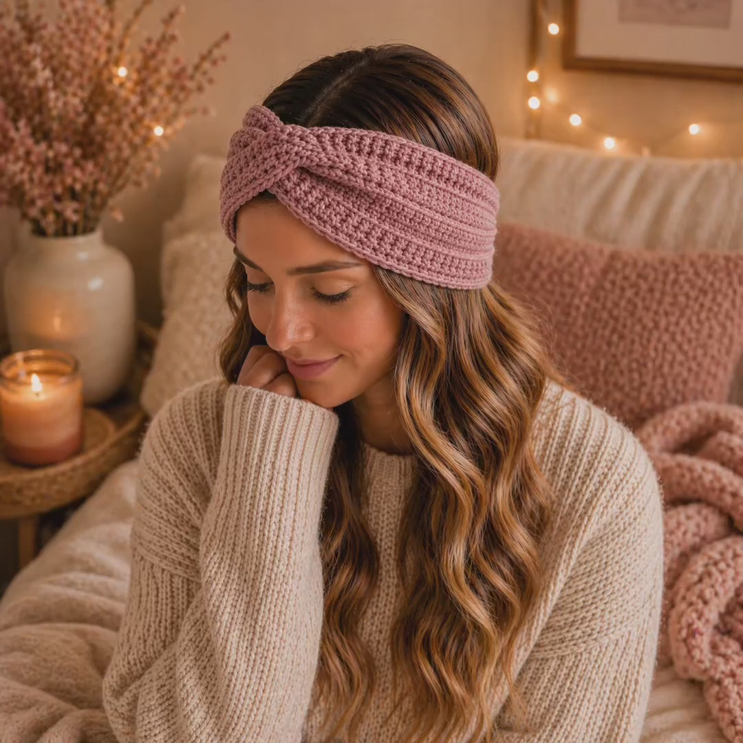 ELARA Handmade Knit Headband – Soft Twist Cozy Ear Warmer